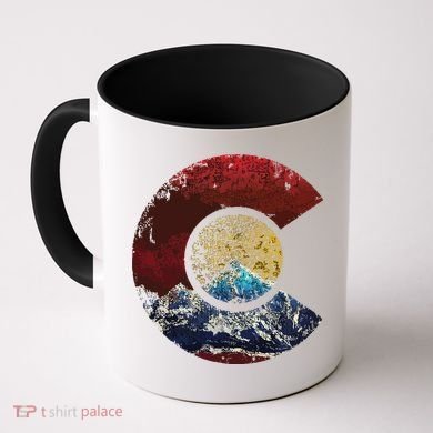 Colorado Shirts With Flag Themed Mountain Coffee Mug
