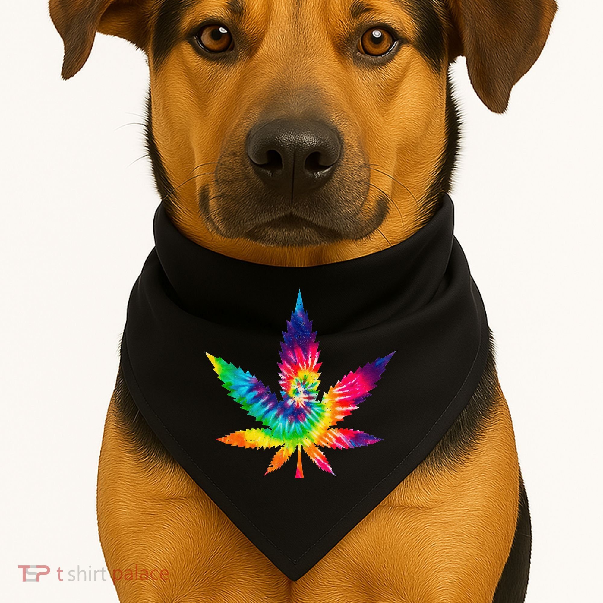 Cannabis Smoke Weed Tie Dye Hippie 420 Marijuana Stoner Tank Top USA-Made Doggie Bandana