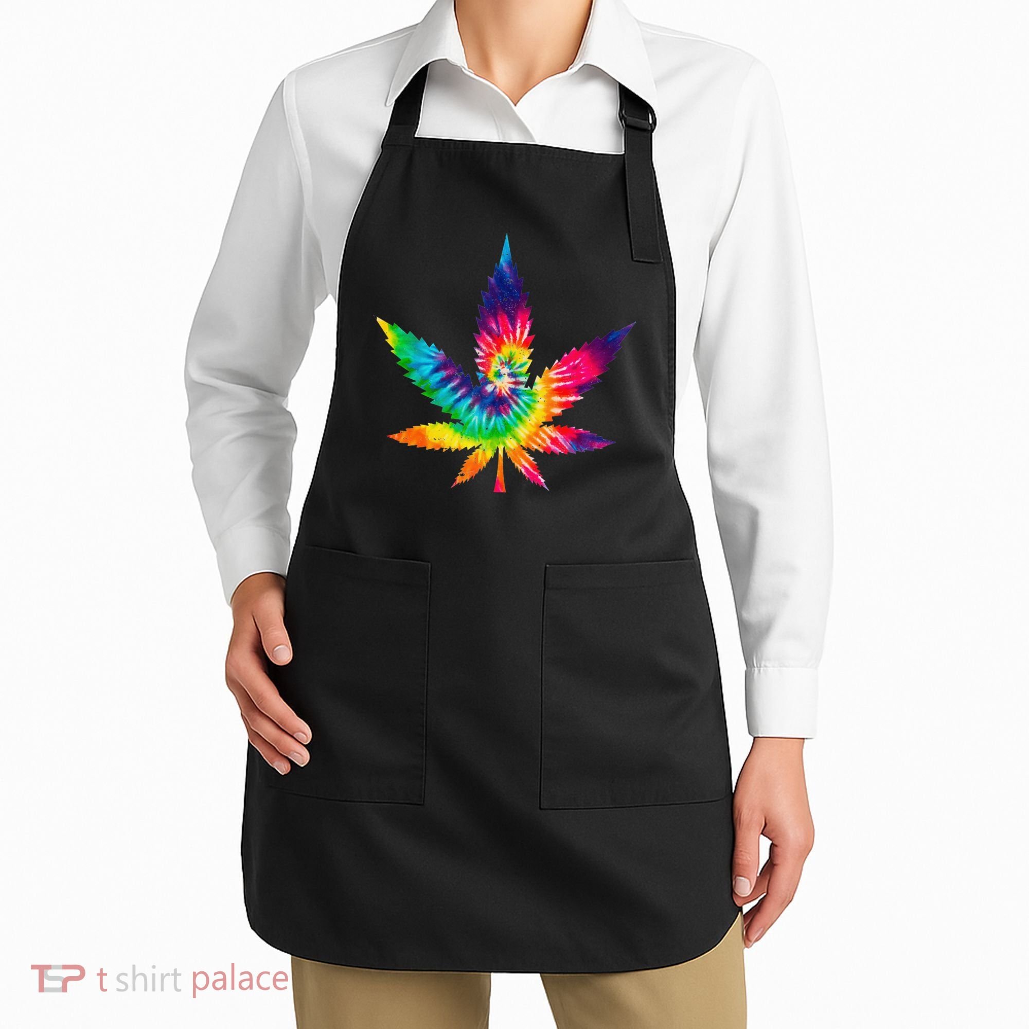 Cannabis Smoke Weed Tie Dye Hippie 420 Marijuana Stoner Tank Top Apron
