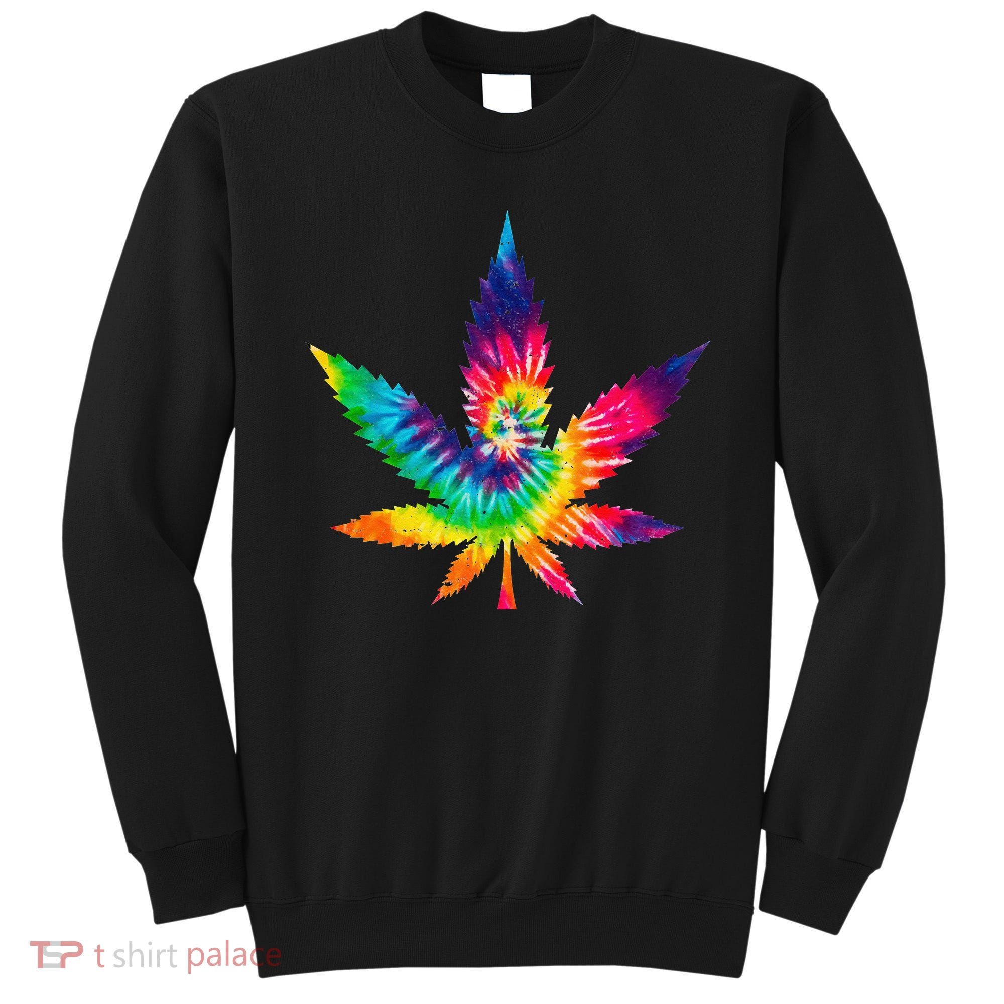 Cannabis Smoke Weed Tie Dye Hippie 420 Marijuana Stoner Tank Top Sweatshirt