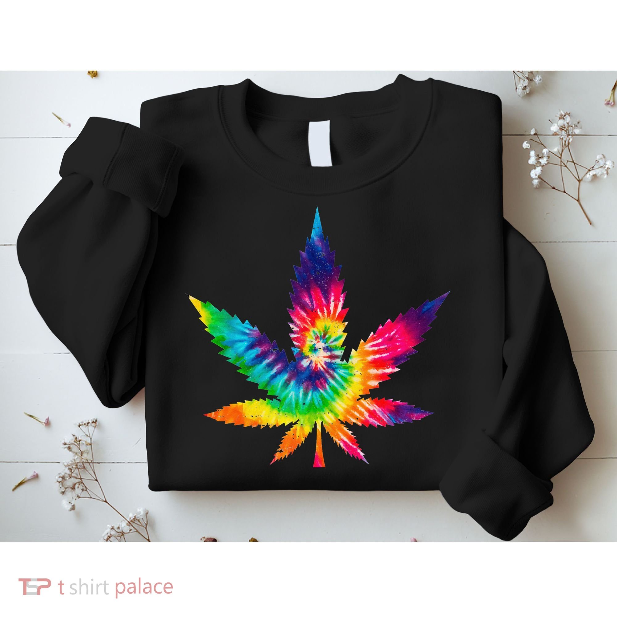 Cannabis Smoke Weed Tie Dye Hippie 420 Marijuana Stoner Tank Top Sweatshirt