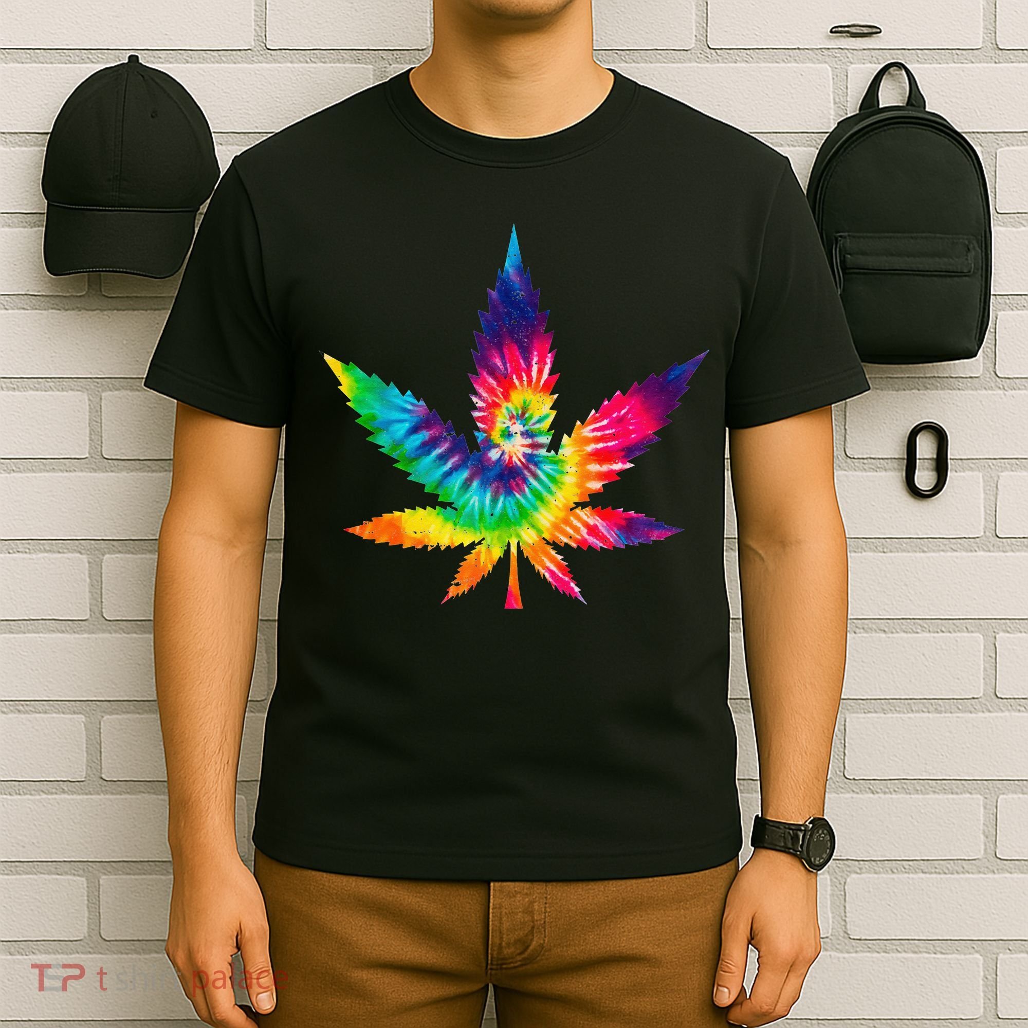 Cannabis Smoke Weed Tie Dye Hippie 420 Marijuana Stoner Tank Top T-Shirt