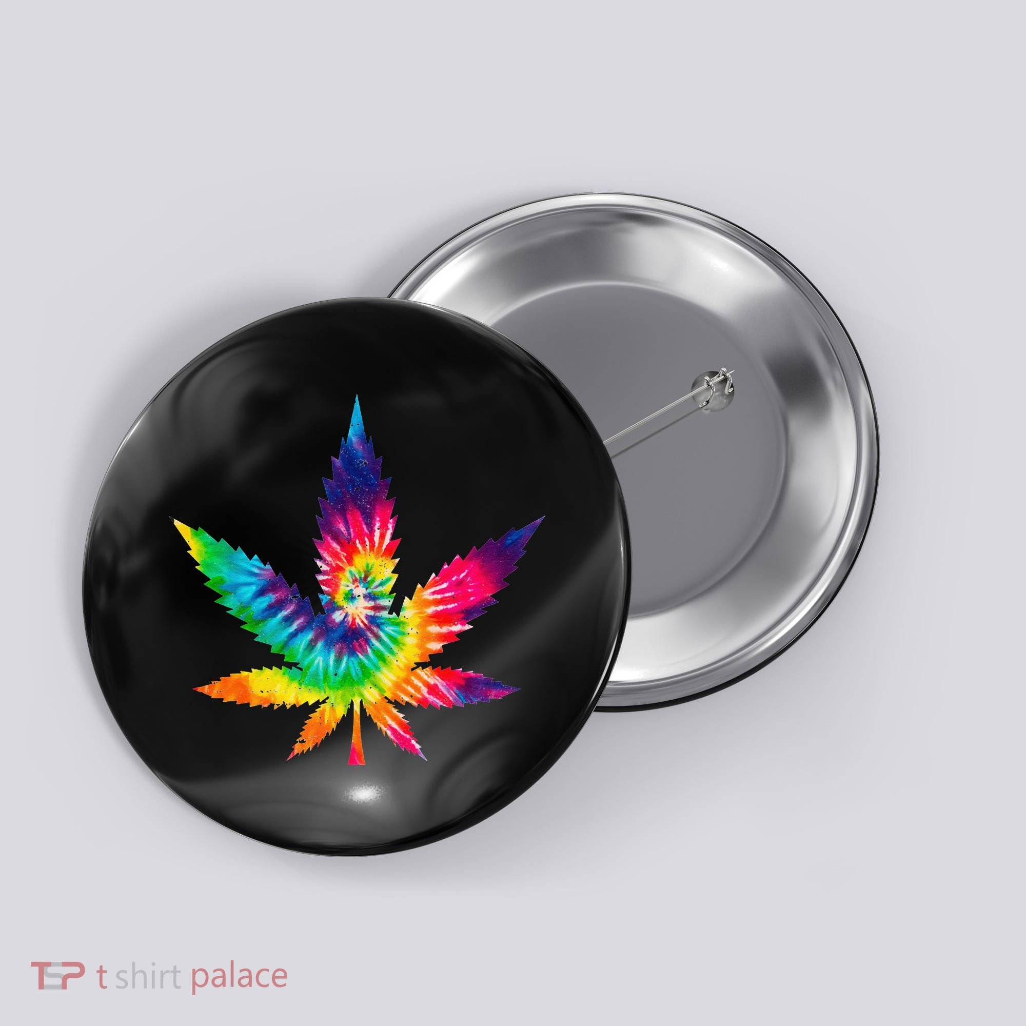 Cannabis Smoke Weed Tie Dye Hippie 420 Marijuana Stoner Tank Top Button
