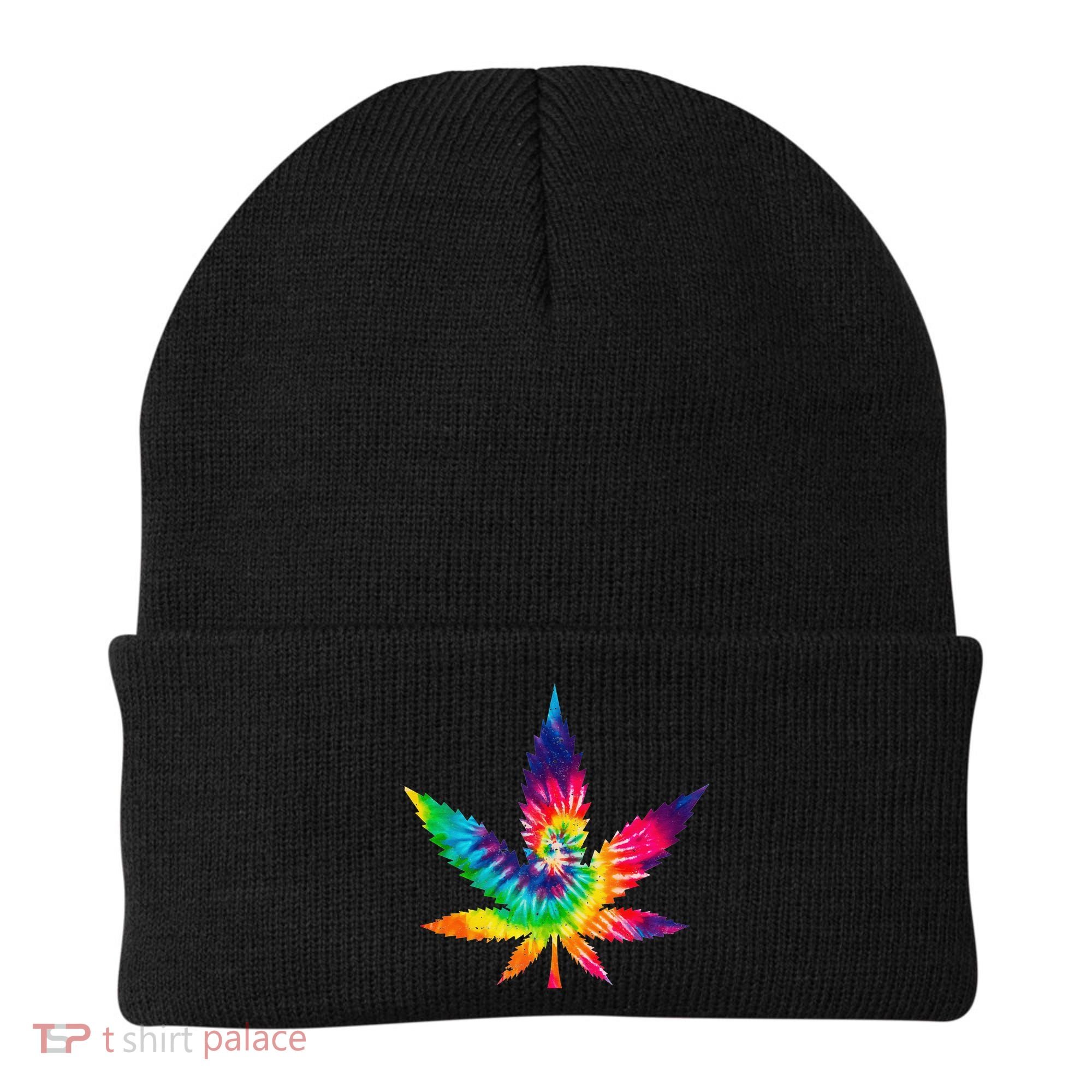 Cannabis Smoke Weed Tie Dye Hippie 420 Marijuana Stoner Tank Top Beanie