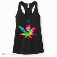 Cannabis Smoke Weed Tie Dye Hippie 420 Marijuana Stoner Tank Top Women's Tank Top thumb 0
