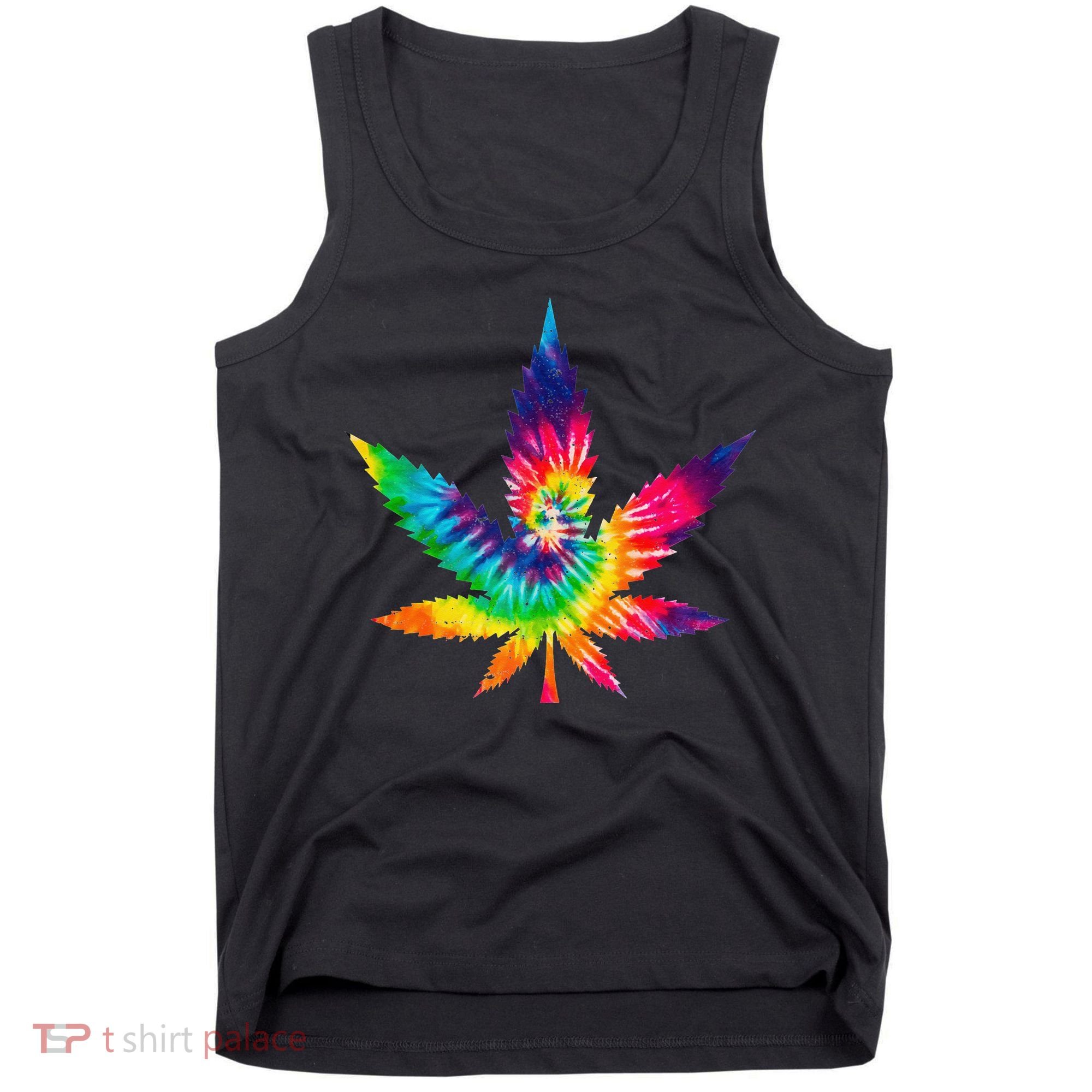 Cannabis Smoke Weed Tie Dye Hippie 420 Marijuana Stoner Tank Top Tank Top