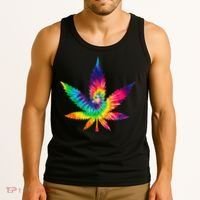 Cannabis Smoke Weed Tie Dye Hippie 420 Marijuana Stoner Tank Top Tank Top thumb 3
