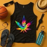 Cannabis Smoke Weed Tie Dye Hippie 420 Marijuana Stoner Tank Top Tank Top thumb 4