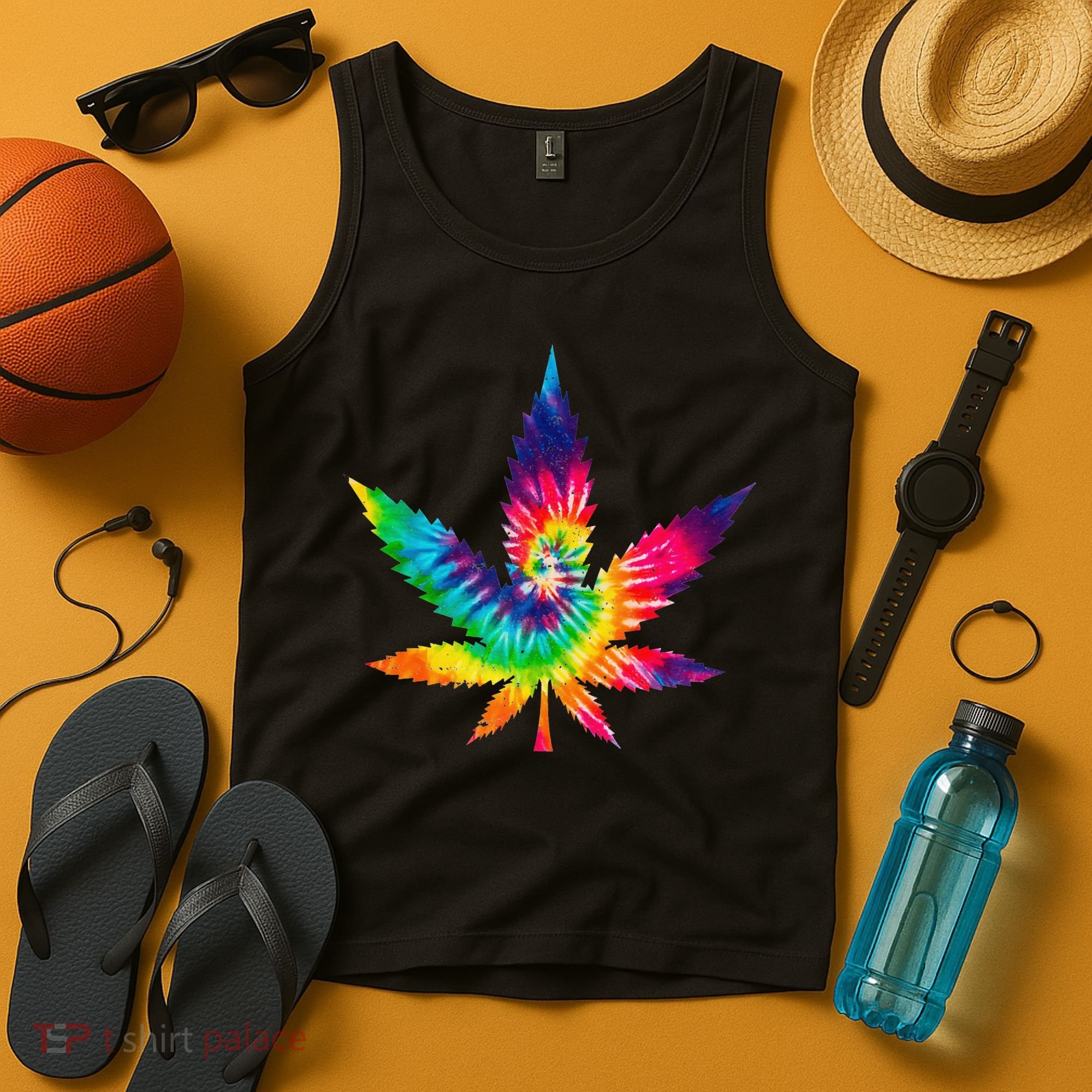 Cannabis Smoke Weed Tie Dye Hippie 420 Marijuana Stoner Tank Top Tank Top