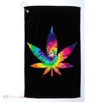 Cannabis Smoke Weed Tie Dye Hippie 420 Marijuana Stoner Tank Top Golf Towel thumb 0