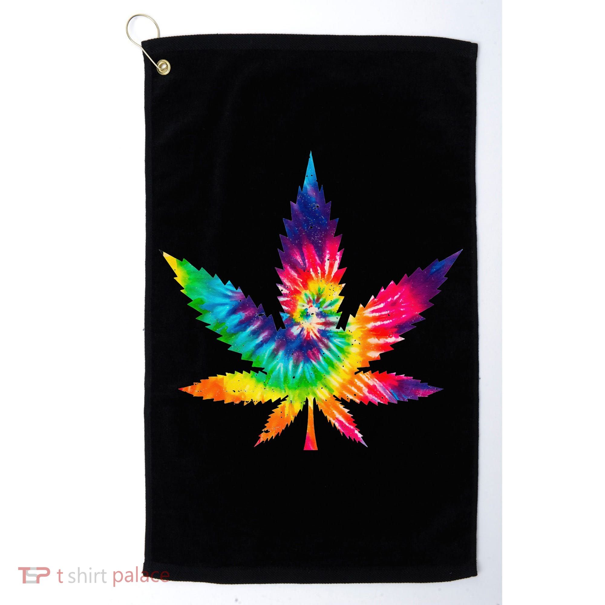 Cannabis Smoke Weed Tie Dye Hippie 420 Marijuana Stoner Tank Top Golf Towel