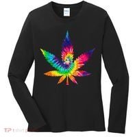 Cannabis Smoke Weed Tie Dye Hippie 420 Marijuana Stoner Tank Top Women's Long Sleeve Shirt thumb 0