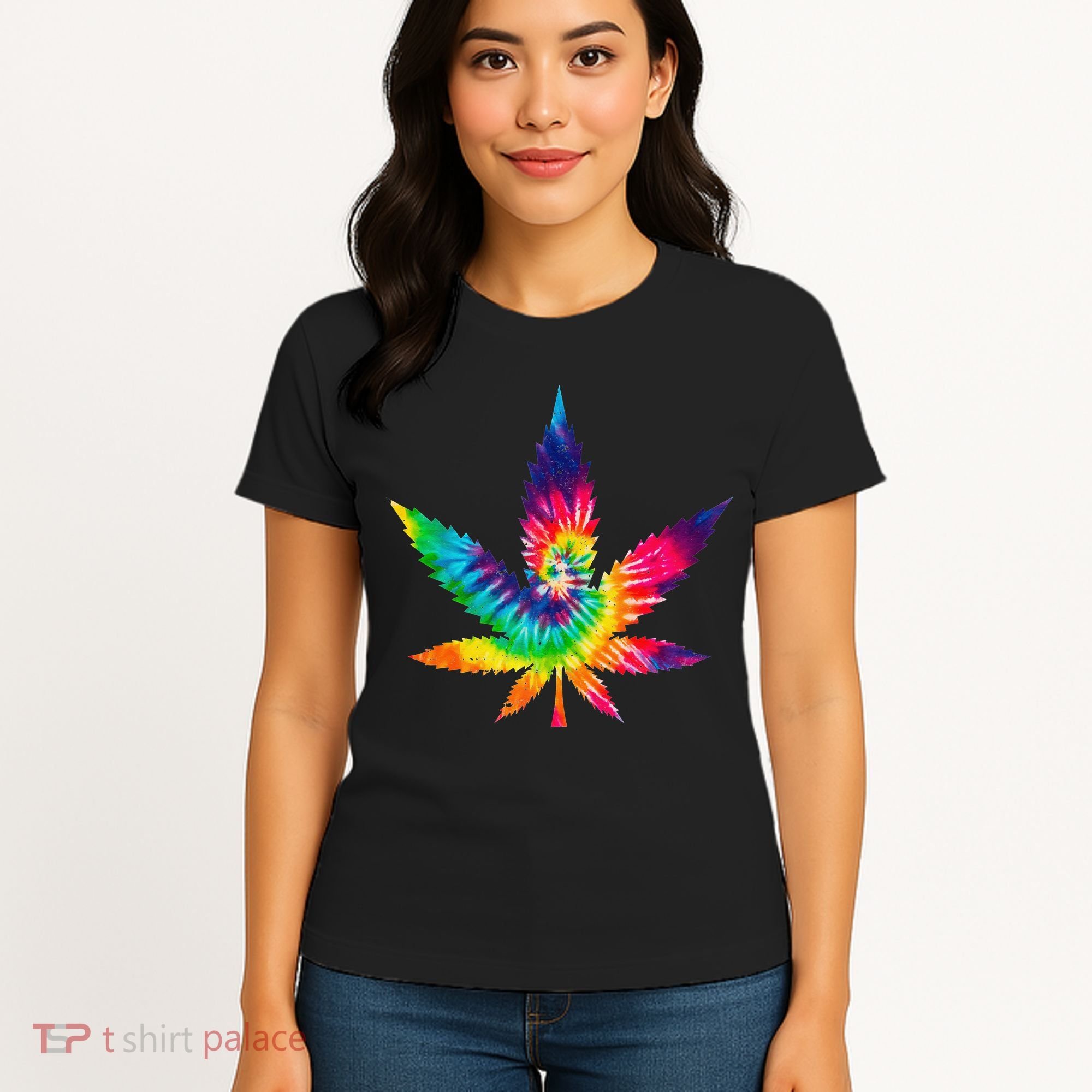 Cannabis Smoke Weed Tie Dye Hippie 420 Marijuana Stoner Tank Top Women's T-Shirt