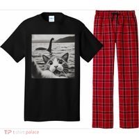 Cat Selfie With Loch Ness Monster Funny Cats Women Pajama Set thumb 0