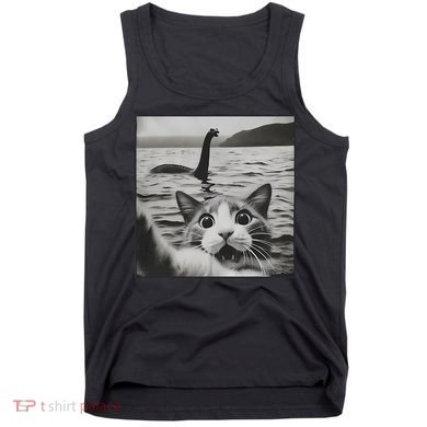 Cat Selfie With Loch Ness Monster Funny Cats Women Tank Top