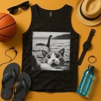 Cat Selfie With Loch Ness Monster Funny Cats Women Tank Top thumb 4