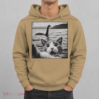 Cat Selfie With Loch Ness Monster Funny Cats Women Hoodie thumb 0