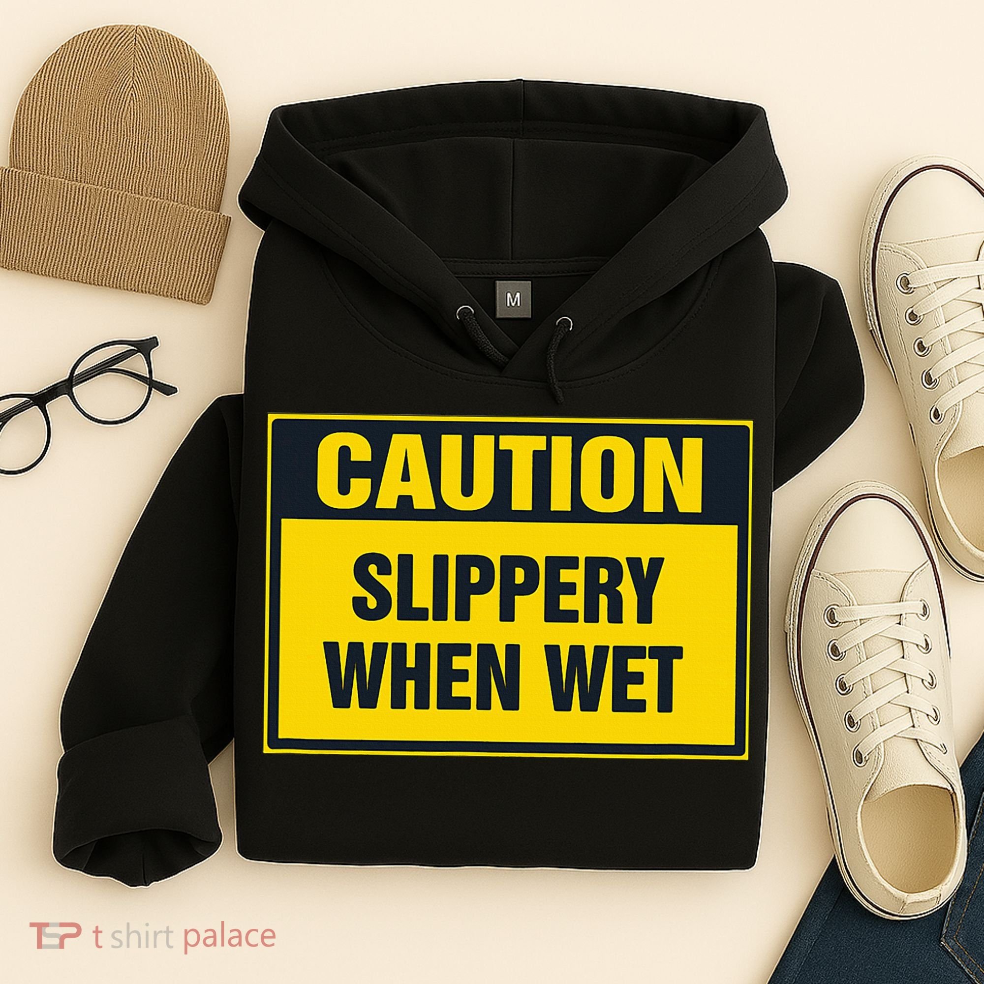 Caution Slippery When Wet Hoodie