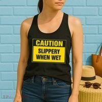 Caution Slippery When Wet Women's Tank Top thumb 2