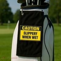 Caution Slippery When Wet Golf Towel thumb 2