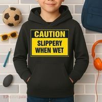 Caution Slippery When Wet Kids Hoodie thumb 2