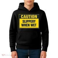 Caution Slippery When Wet Kids Hoodie thumb 4