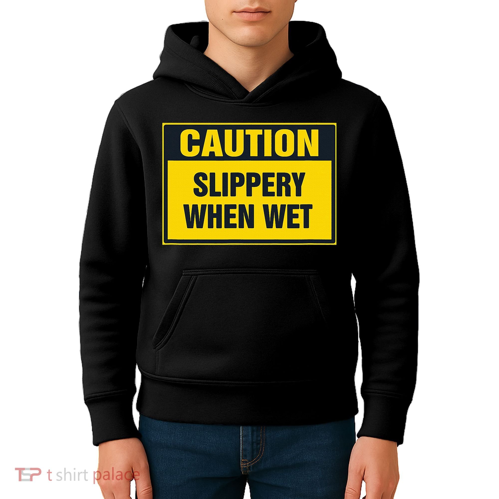 Caution Slippery When Wet Kids Hoodie