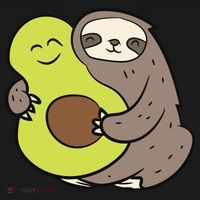 Cute Sloth With Avocado Vegan Cute Sloth Avocado Gift Doggie Tank thumb 4