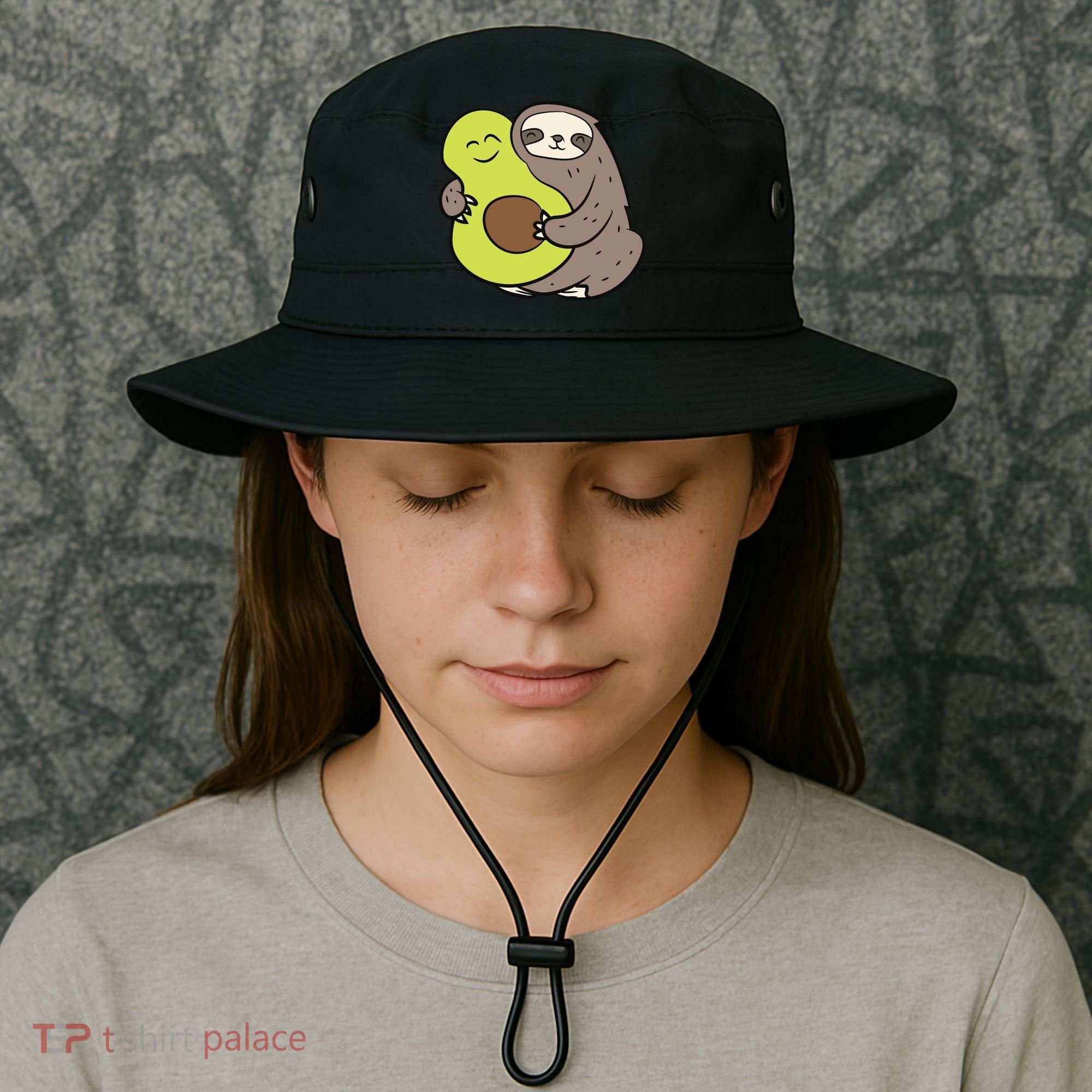 Cute Sloth With Avocado Vegan Cute Sloth Avocado Gift Bucket Hat