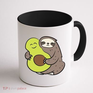 Cute Sloth With Avocado Vegan Cute Sloth Avocado Gift Coffee Mug back