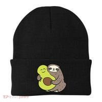 Cute Sloth With Avocado Vegan Cute Sloth Avocado Gift Beanie thumb 0