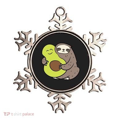 Cute Sloth With Avocado Vegan Cute Sloth Avocado Gift Ornament