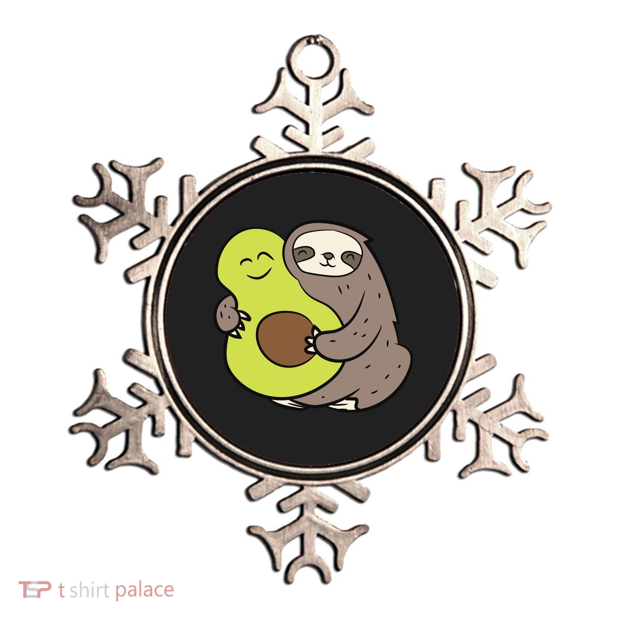 Cute Sloth With Avocado Vegan Cute Sloth Avocado Gift Ornament