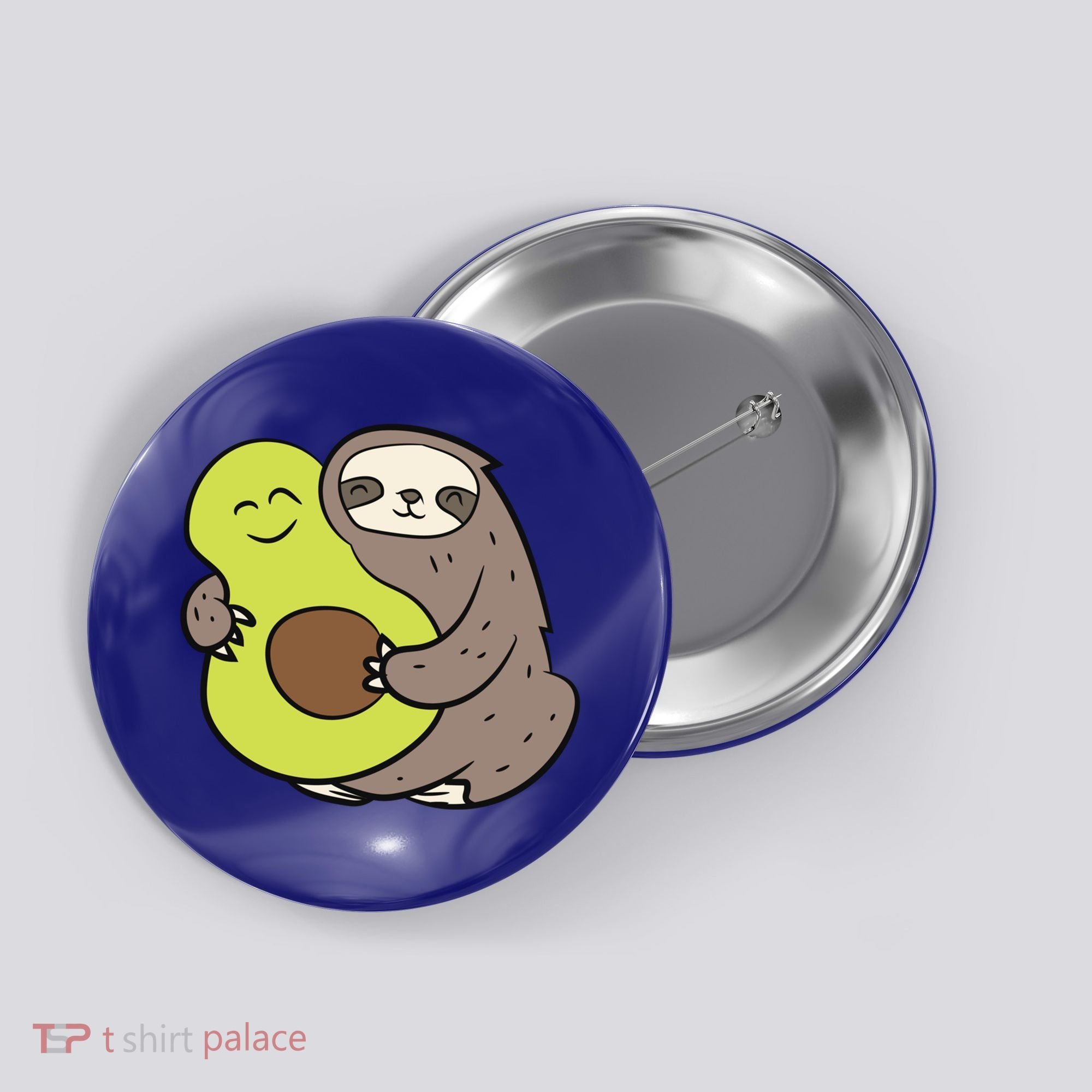 Cute Sloth With Avocado Vegan Cute Sloth Avocado Gift Button