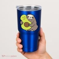 Cute Sloth With Avocado Vegan Cute Sloth Avocado Gift Tumbler thumb 2