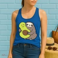 Cute Sloth With Avocado Vegan Cute Sloth Avocado Gift Women's Tank Top thumb 2