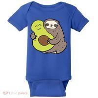 Cute Sloth With Avocado Vegan Cute Sloth Avocado Gift Baby Bodysuit thumb 0
