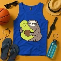 Cute Sloth With Avocado Vegan Cute Sloth Avocado Gift Tank Top thumb 4