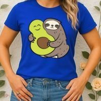 Cute Sloth With Avocado Vegan Cute Sloth Avocado Gift Women's T-Shirt thumb 2