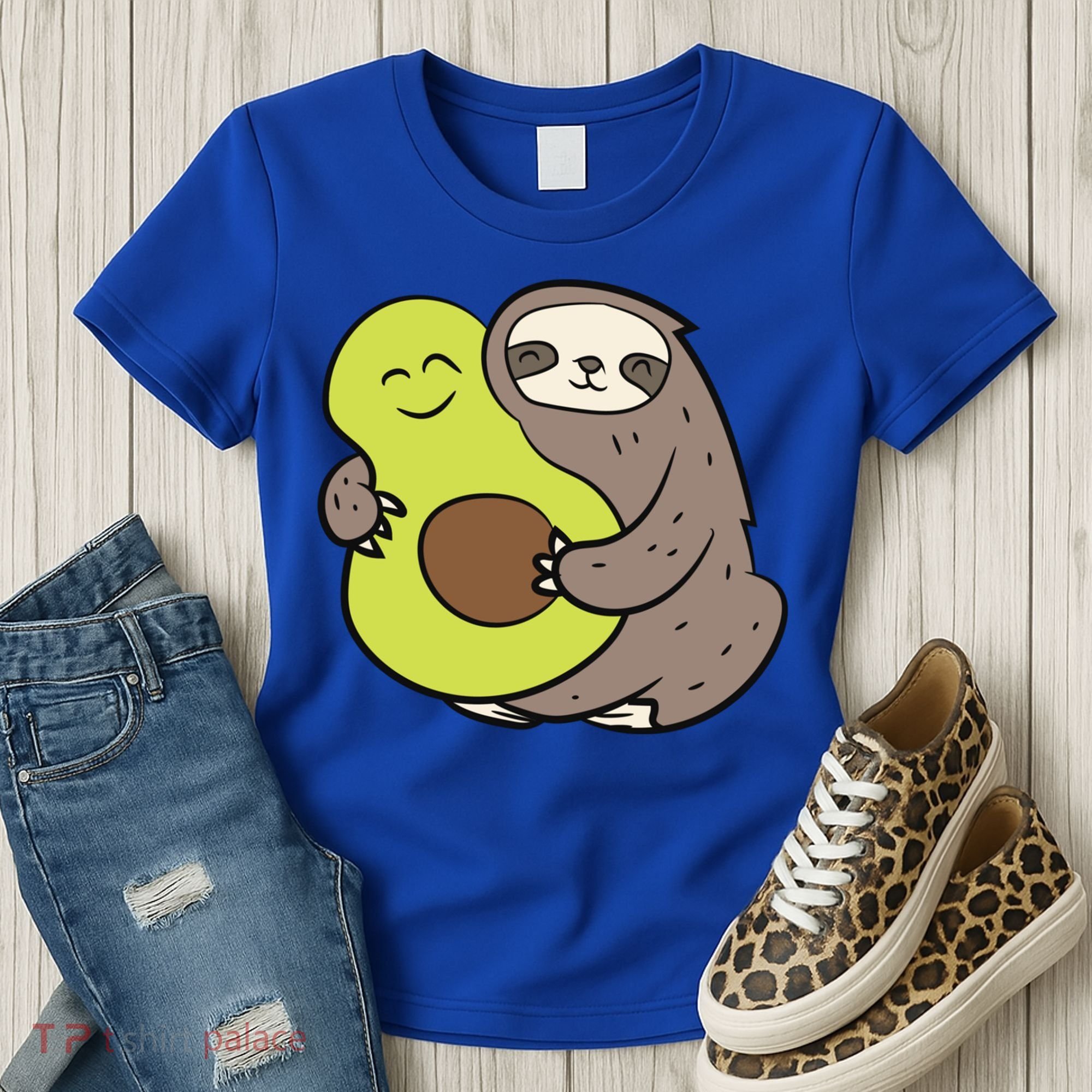 Cute Sloth With Avocado Vegan Cute Sloth Avocado Gift Women's T-Shirt