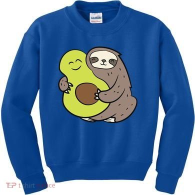 Cute Sloth With Avocado Vegan Cute Sloth Avocado Gift Kids Sweatshirt