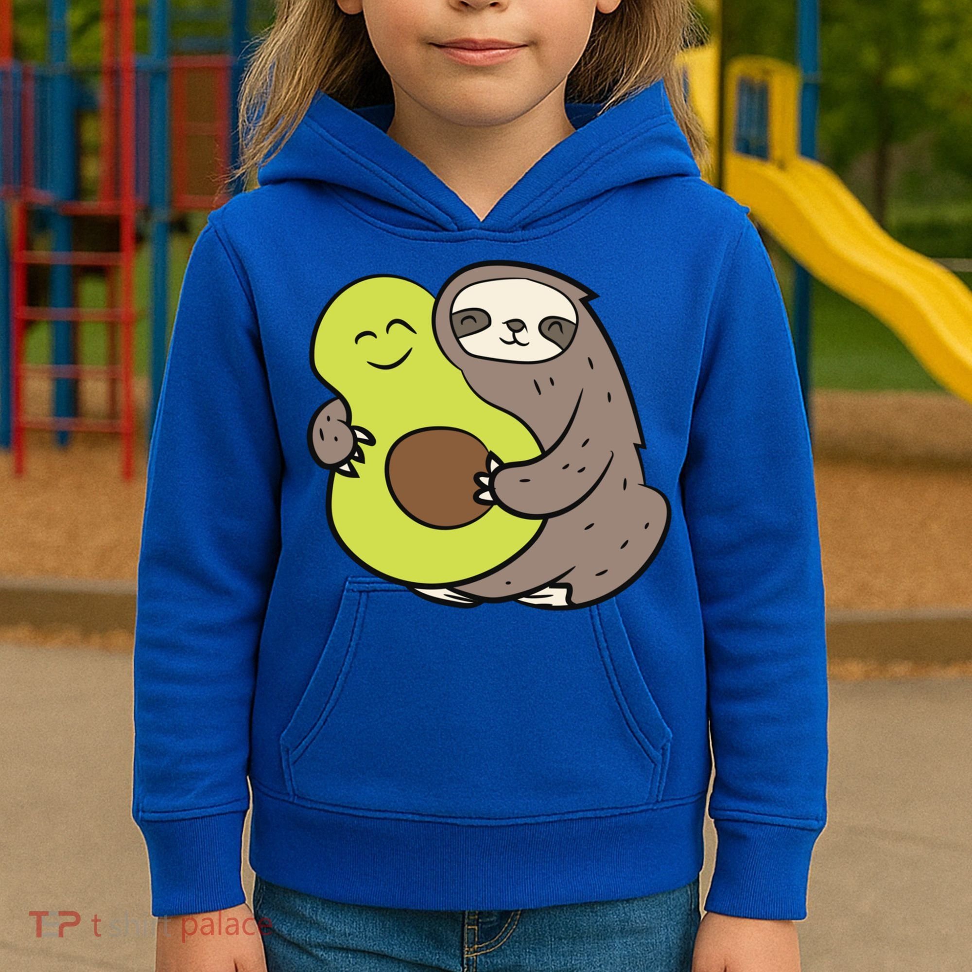 Cute Sloth With Avocado Vegan Cute Sloth Avocado Gift Kids Hoodie