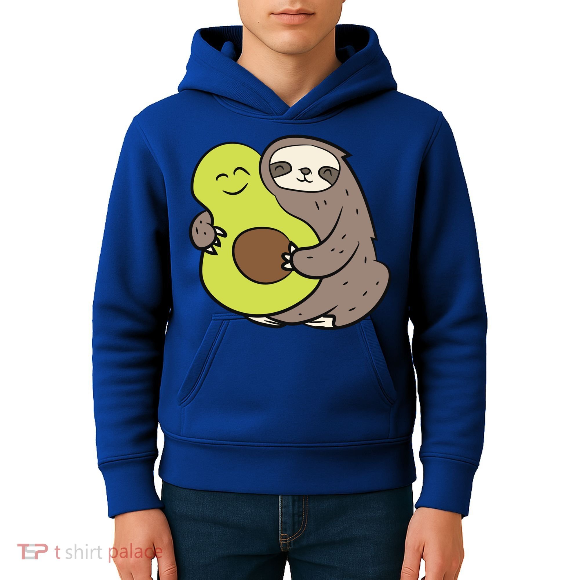 Cute Sloth With Avocado Vegan Cute Sloth Avocado Gift Kids Hoodie