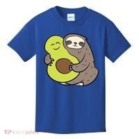 Cute Sloth With Avocado Vegan Cute Sloth Avocado Gift Kids T-Shirt thumb 0