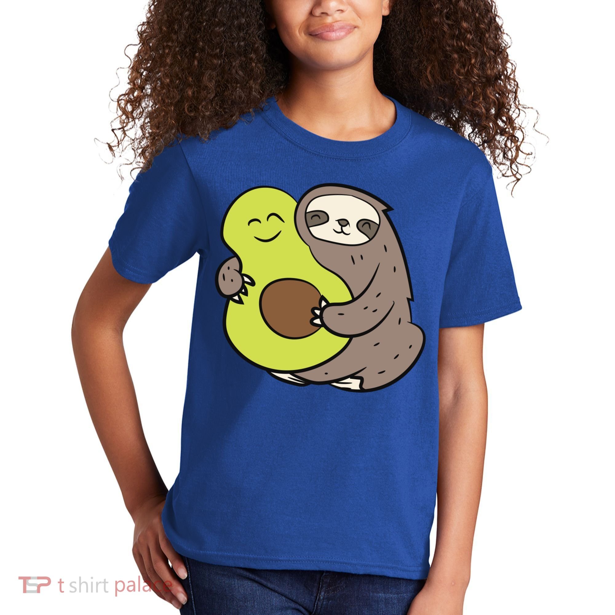 Cute Sloth With Avocado Vegan Cute Sloth Avocado Gift Kids T-Shirt