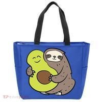 Cute Sloth With Avocado Vegan Cute Sloth Avocado Gift Tote Bag thumb 0