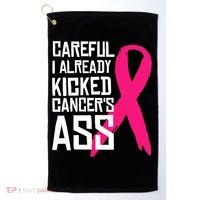 Careful Survivor Warrior Funny Breast Cancer Awareness Great Gift Golf Towel thumb 0
