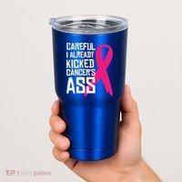 Careful Survivor Warrior Funny Breast Cancer Awareness Great Gift Tumbler thumb 2