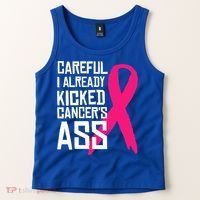 Careful Survivor Warrior Funny Breast Cancer Awareness Great Gift Tank Top thumb 2
