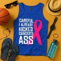 Careful Survivor Warrior Funny Breast Cancer Awareness Great Gift Tank Top thumb 4